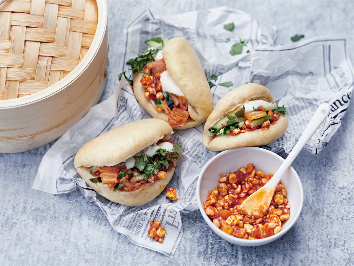 Mifu Gua Bao eli Mifulla täytetyt höyrytetyt sämpylät | Valio