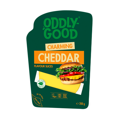 Oddlygood e200 g slices cheddar flavour