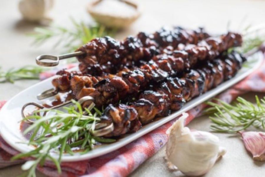 Skewered Honey-Balsamic Chicken