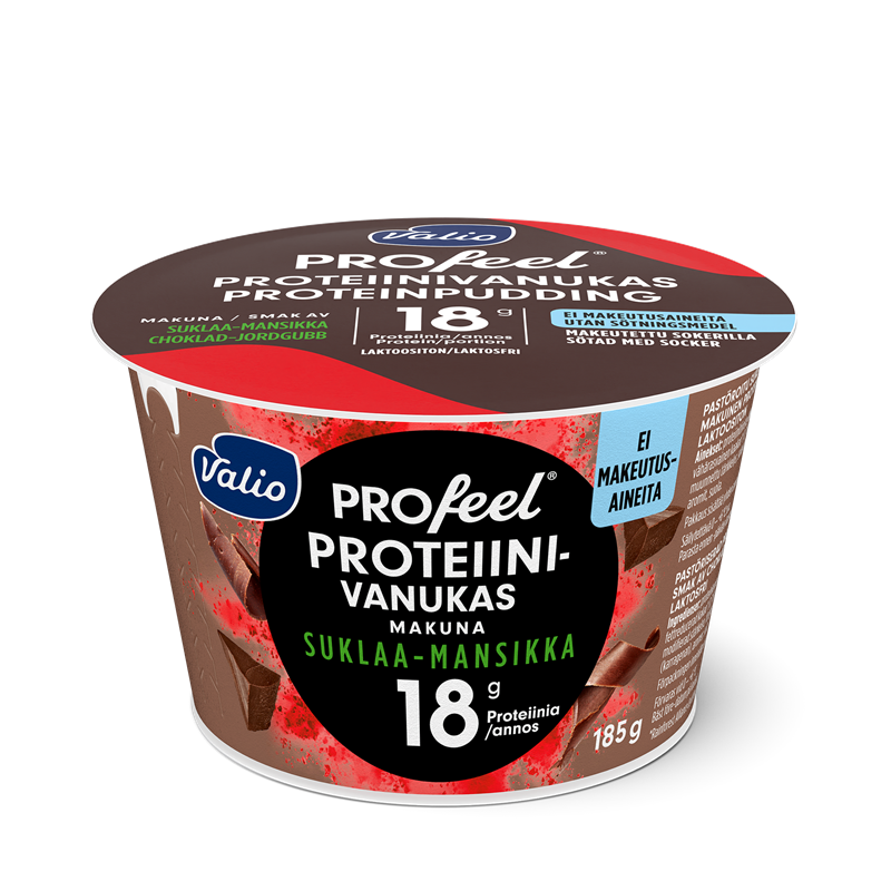 Valio PROfeel® proteiinivanukas 185 g suklaa-mansikka makeutusaineeton laktoositon