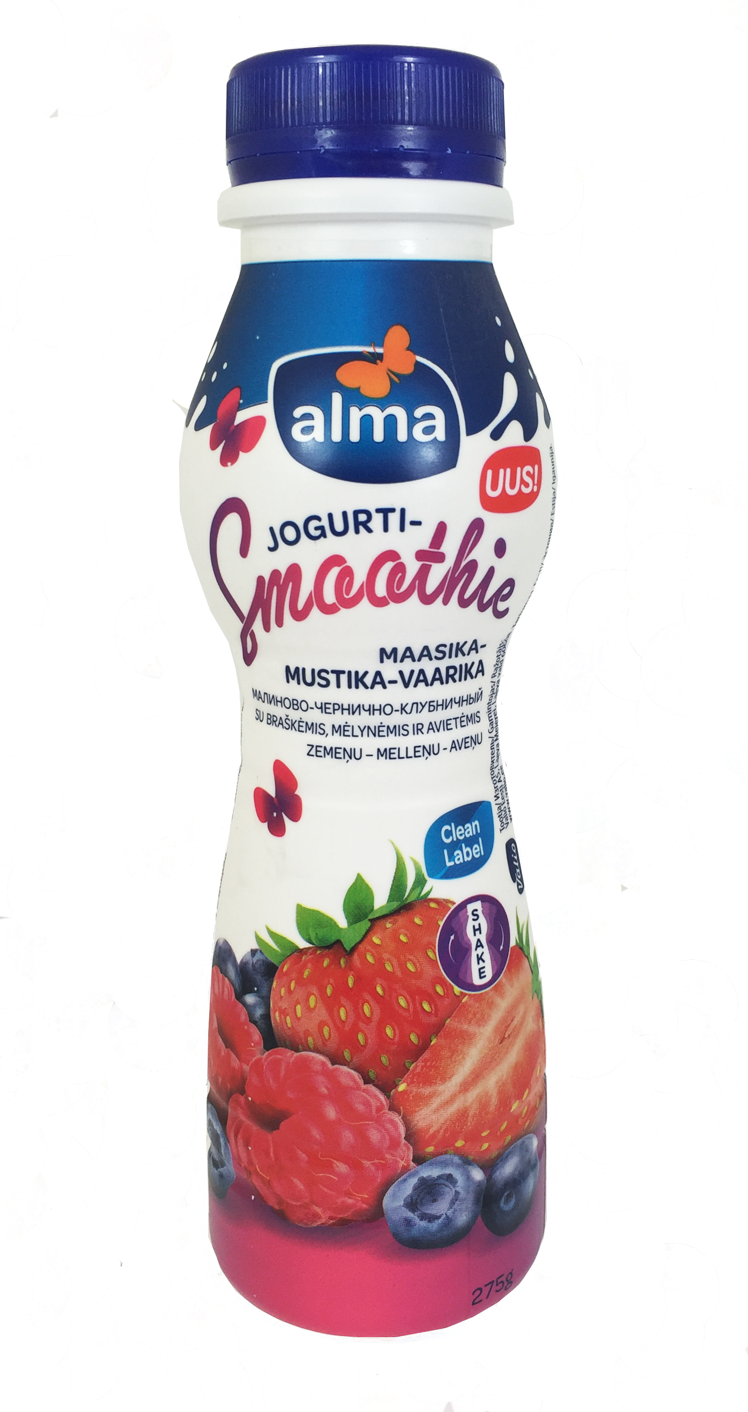 Alma strawberry-blueberry-raspberry yoghurt smoothie 275g | Valio