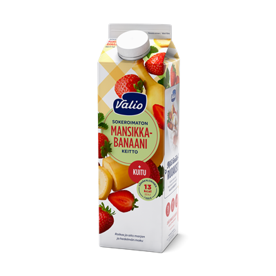 Valio mansikka-banaanikeitto+kuitu 1 kg sokeroimaton