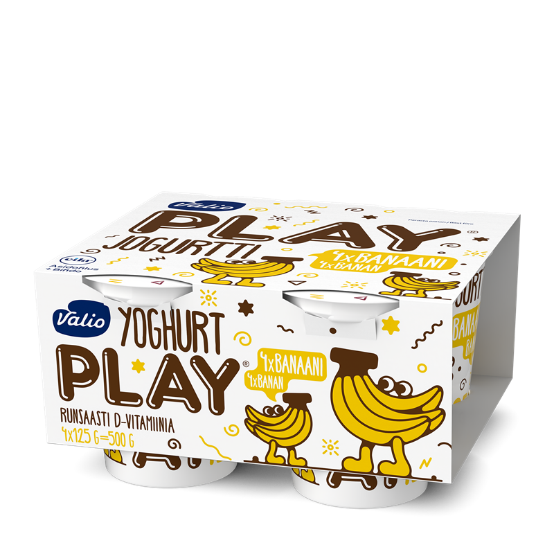 Valio Play® jogurtti 4x125 g banaani laktoositon