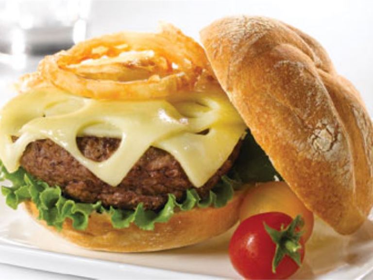 The Conqueror Burger with Swiss Cheese Finlandia Cheese