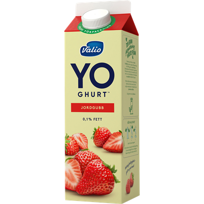 Valio YO-ghurt™ jordgubb 0,1% 1000g