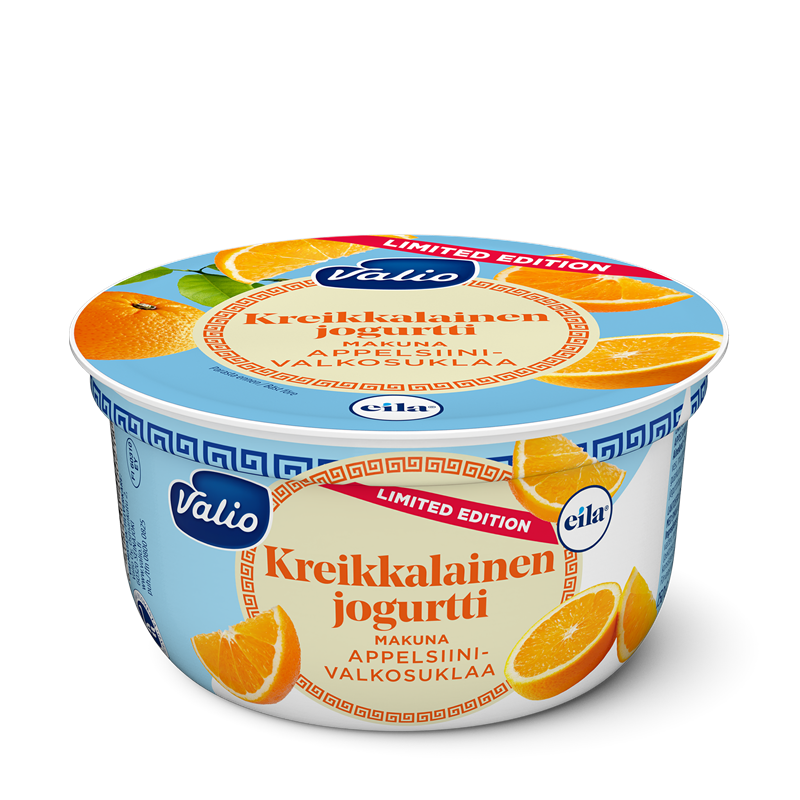 Valio kreikkalainen jogurtti 150 g appelsiini-valkosuklaa laktoositon limited edition
