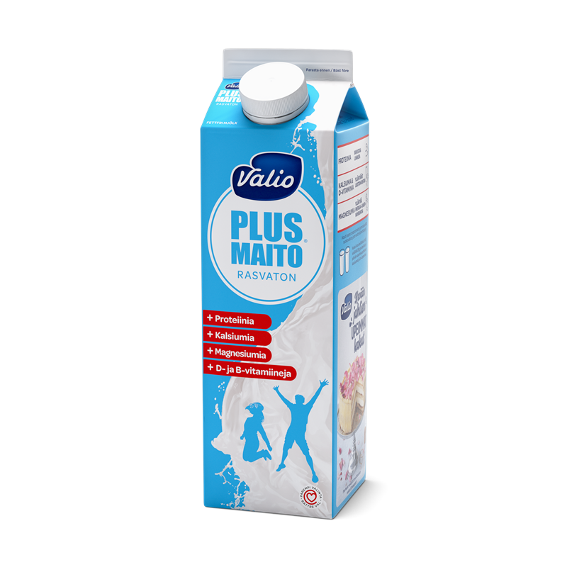 Valio Plus™ rasvaton maito 1 l rullakko