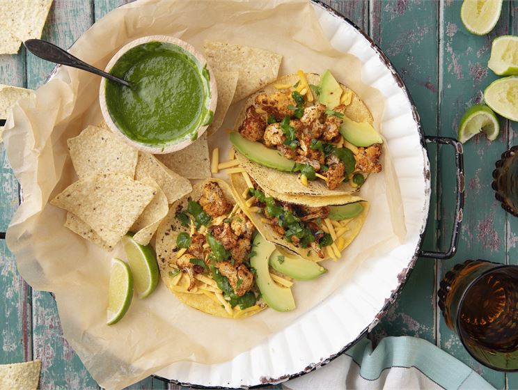 Smokey Cauliflower Tacos with Chimichurri