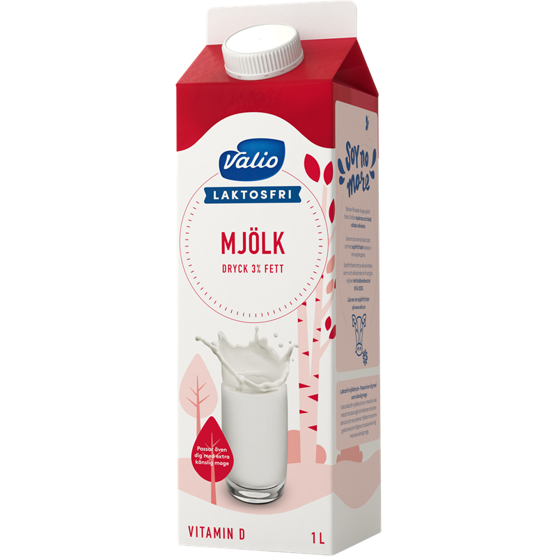 Valio Laktosfri mjölkdryck 3% 1l