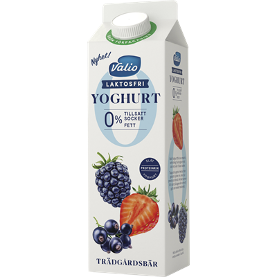 Valio Laktosfri 0% yoghurt trädgårdsbär 1000 g