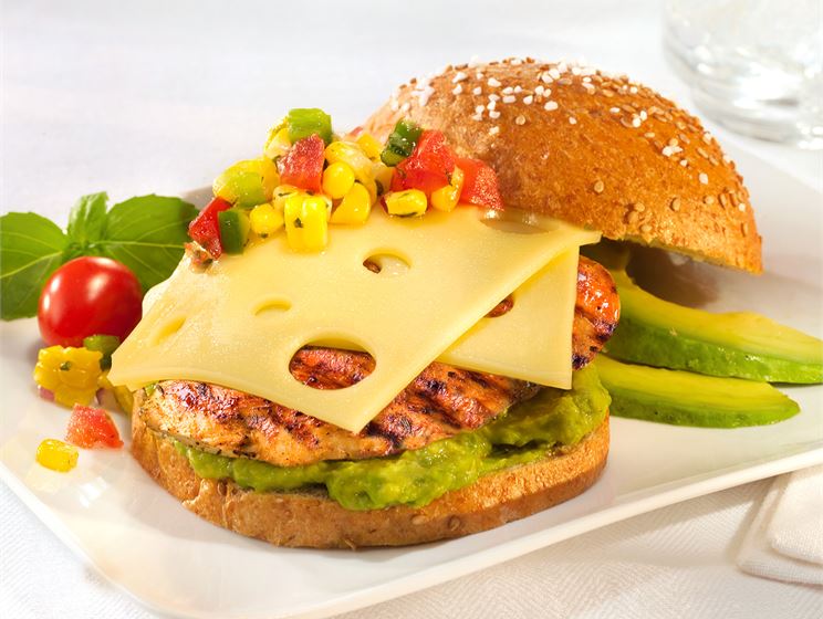 Grilled Chicken Sandwich with Swiss & Corn Salsa