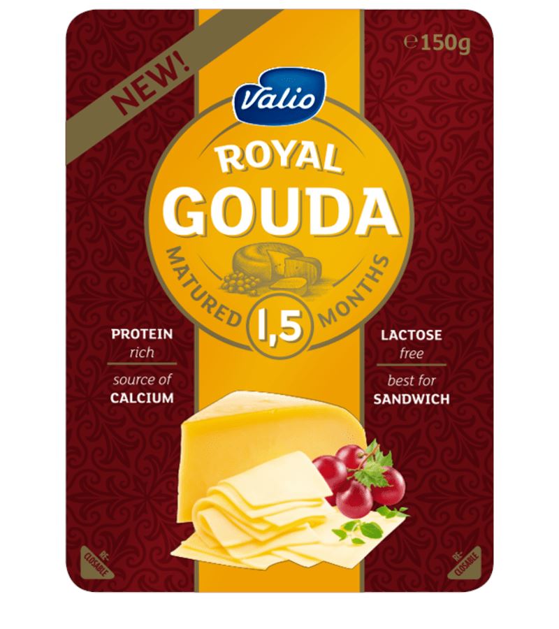 Royal Gouda Yellow sliced cheese 150g Valio