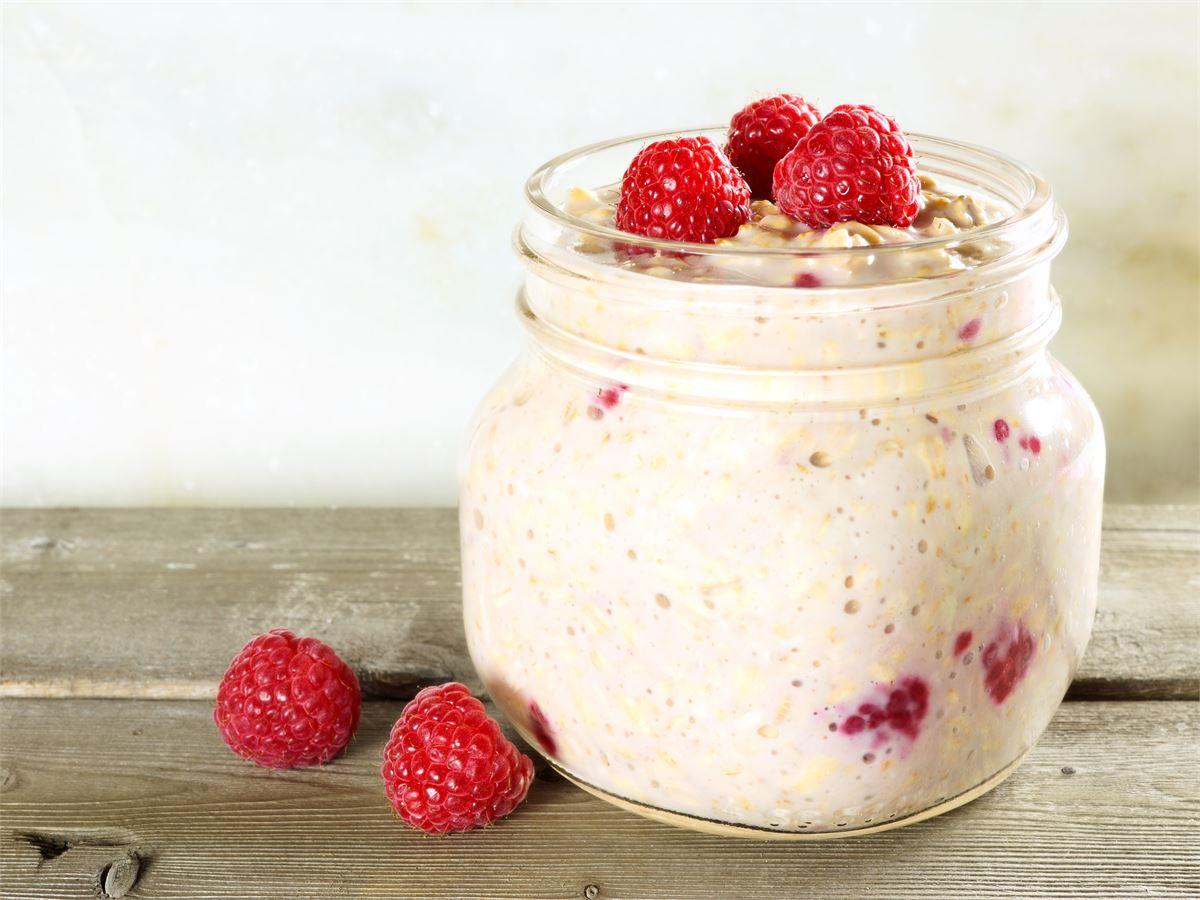 Overnight oats med proteinpulver Valio