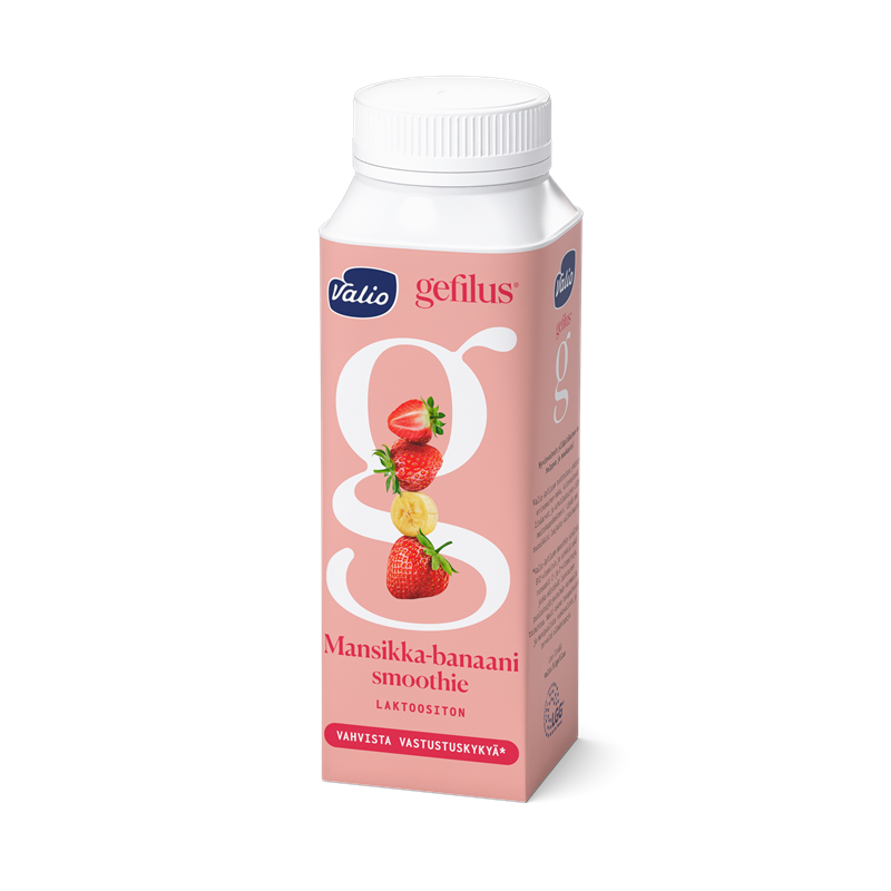 Valio Gefilus® Smoothie jogurttijuoma 2,5 dl mansikka-banaani laktoositon