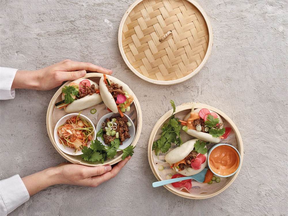 Bao bunit kasvistäyteellä Valio