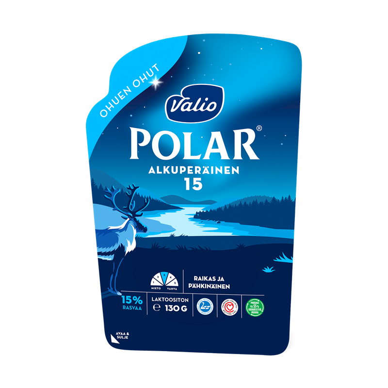 Valio Polar® Alkuperäinen 15 % ohuen ohut e130 g viipale