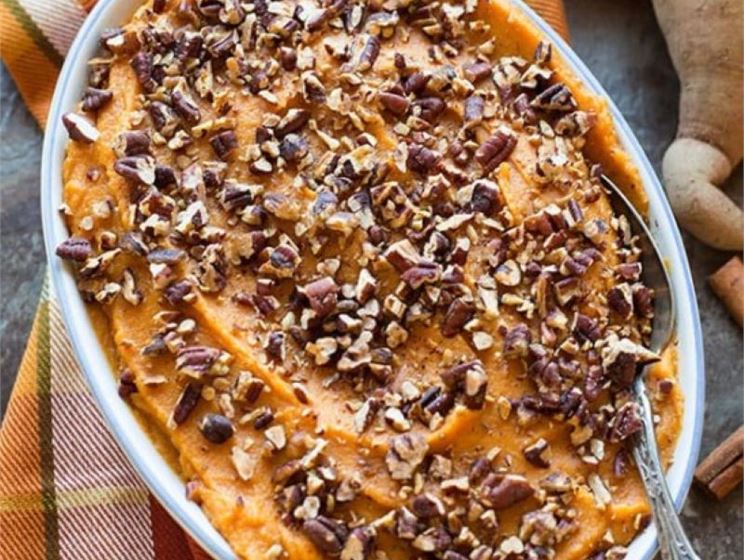 Brown Butter Sweet Potatoes with Orange and Pecans