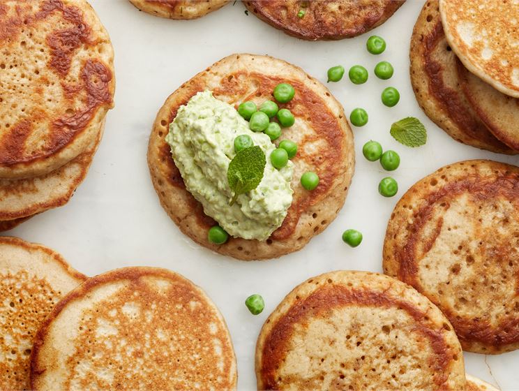 Blinien suolaiset lisäkkeet, herne-minttu-creme