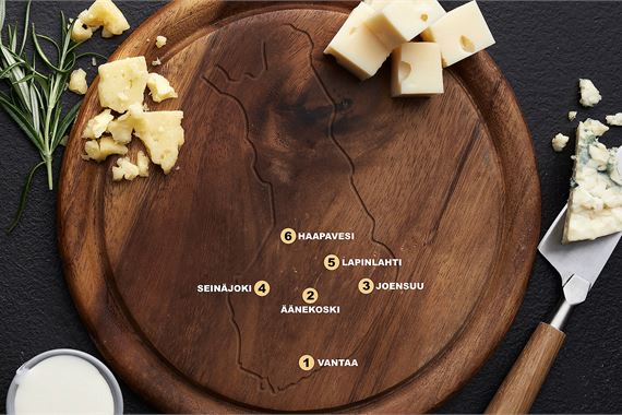 Valion juustotehtaa kartalla