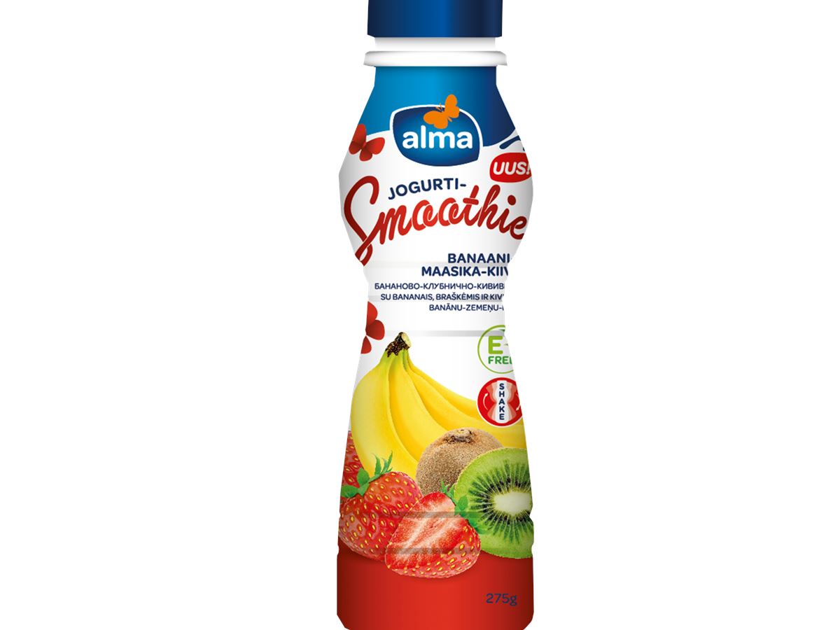 Alma banana-strawberry-kiwi yoghurt smoothie 275g | Valio