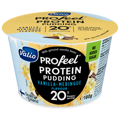 Valio-ს PROfeel® Protein-ის პუდინგი ვანილისა და ბეზეს გემოთი 180g