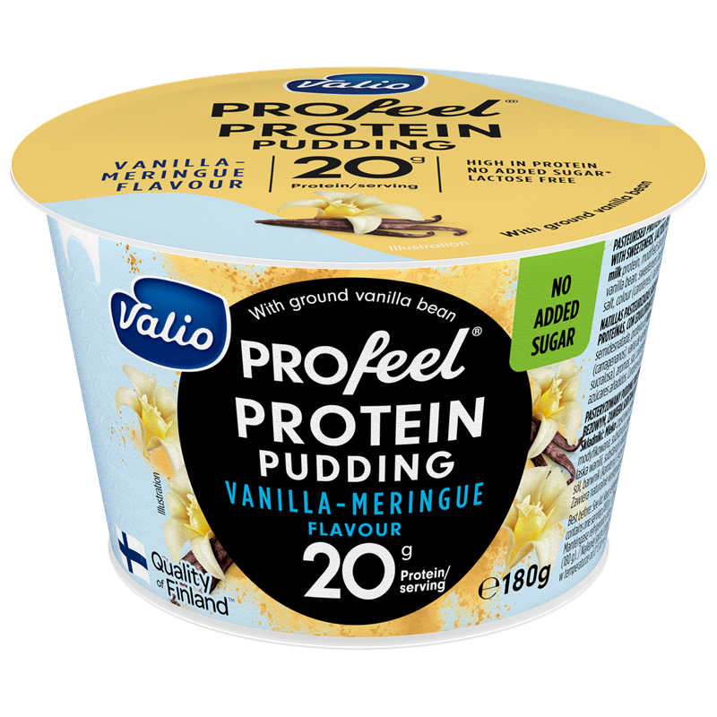 Valio-ს PROfeel® Protein-ის პუდინგი ვანილისა და ბეზეს გემოთი 180g