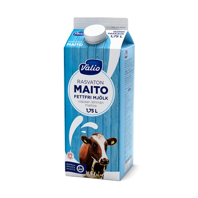 Valio vapaan lehmän rasvaton maito 1,75 l rullakko