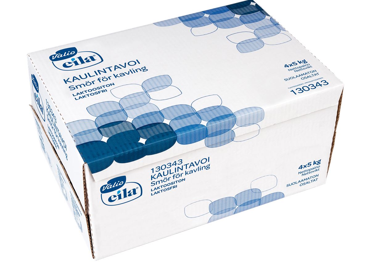 Valio Eila® laminated butter 4 x 5 kg lactose free unsalted Valio