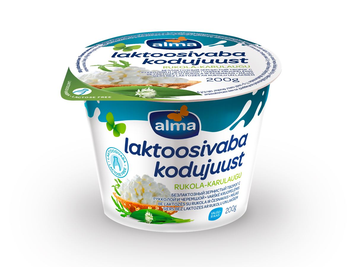Alma ruccolawild garlic lactose free cottage cheese 200g Valio