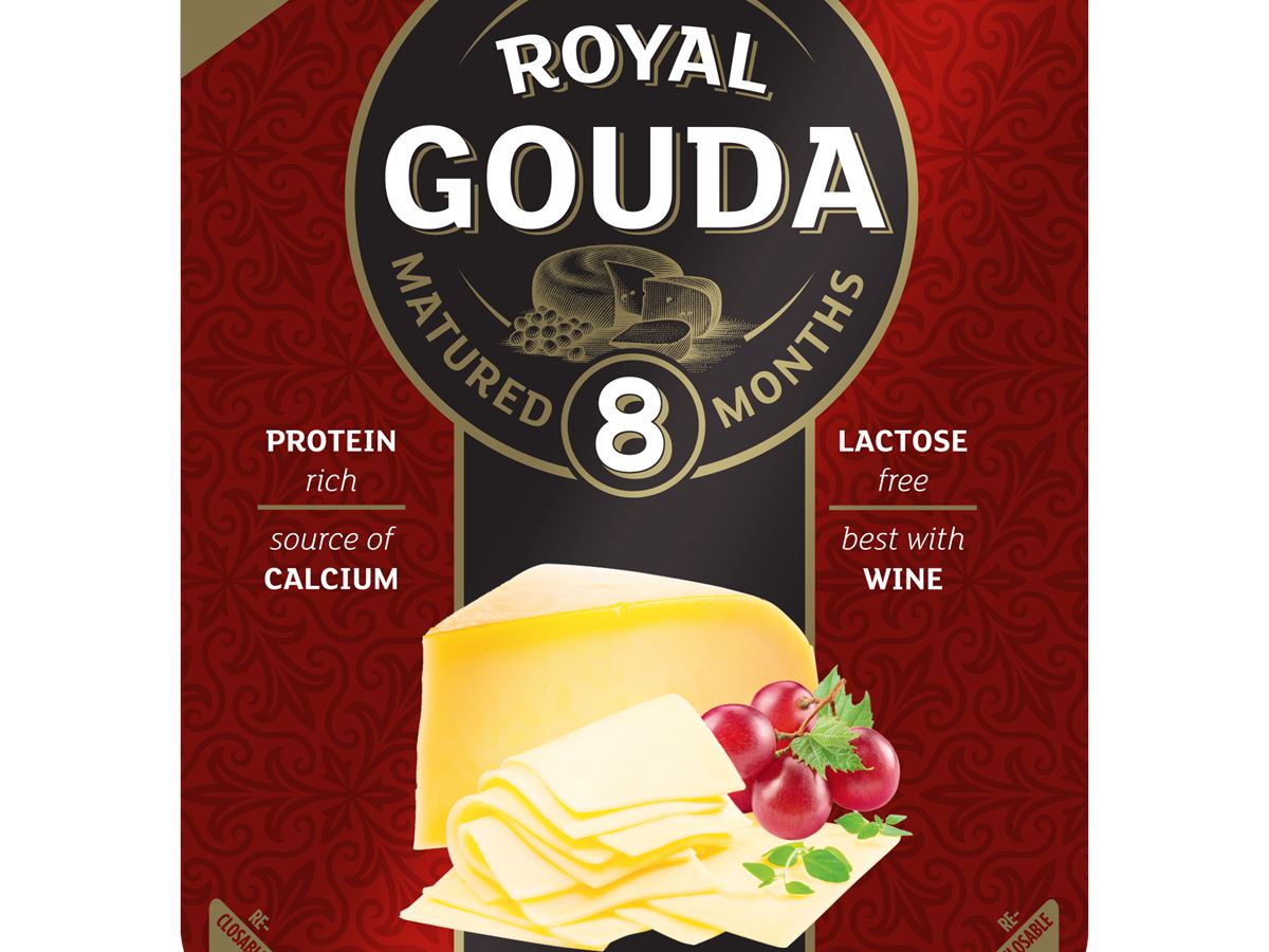 Royal Gouda Black sliced cheese, ℮150 g | Valio