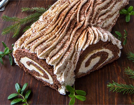 Jouluhalko eli Bûche de Noël on perinteinen ranskalainen joululeivonnainen