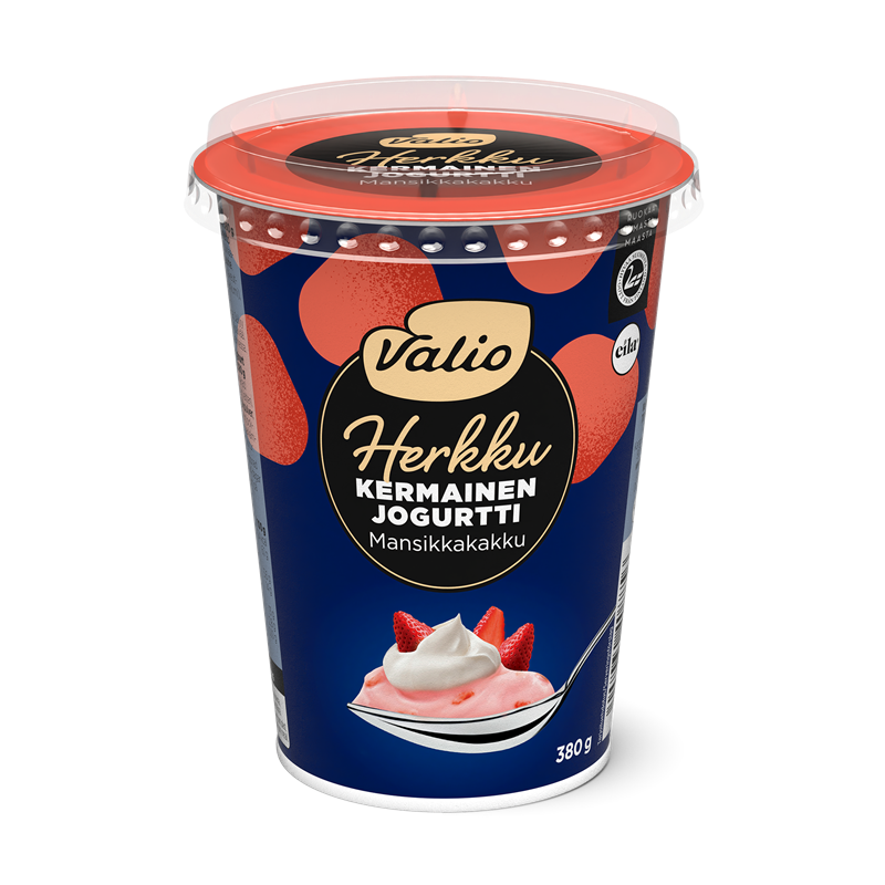 Valio Herkku kermainen jogurtti 380 g mansikkakakku laktoositon